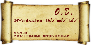 Offenbacher Dömötör névjegykártya